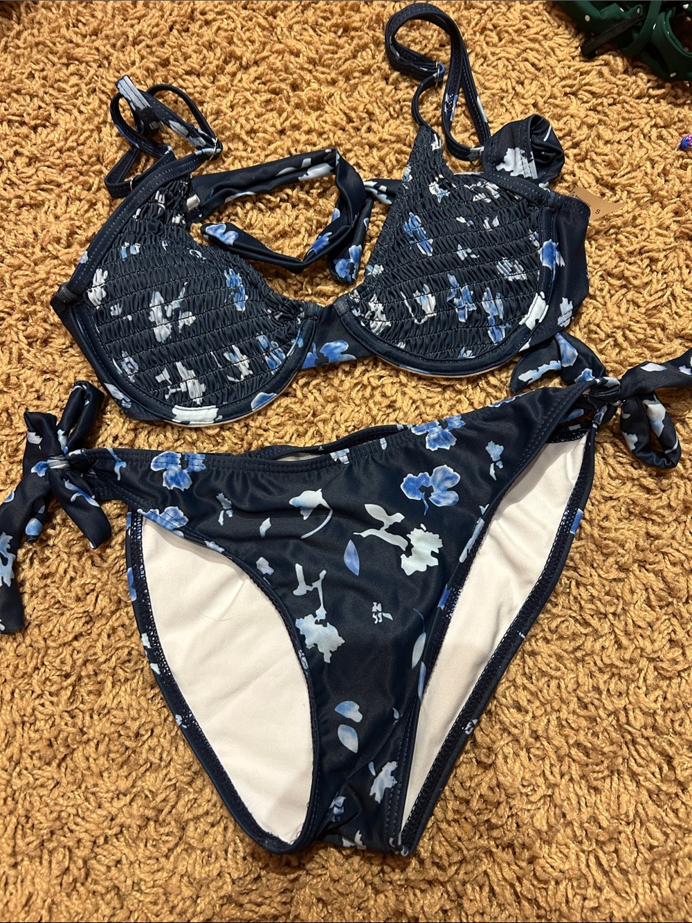Target Navy Blue Floral Underwire Bikini Set
